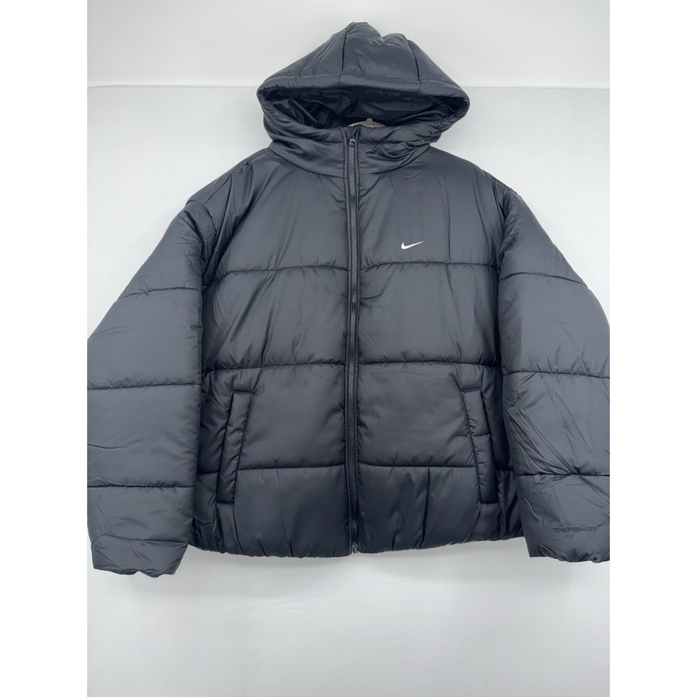 Nike Jacket Women X1 Black Sportswear Classic Puffer Therma Fit Hood